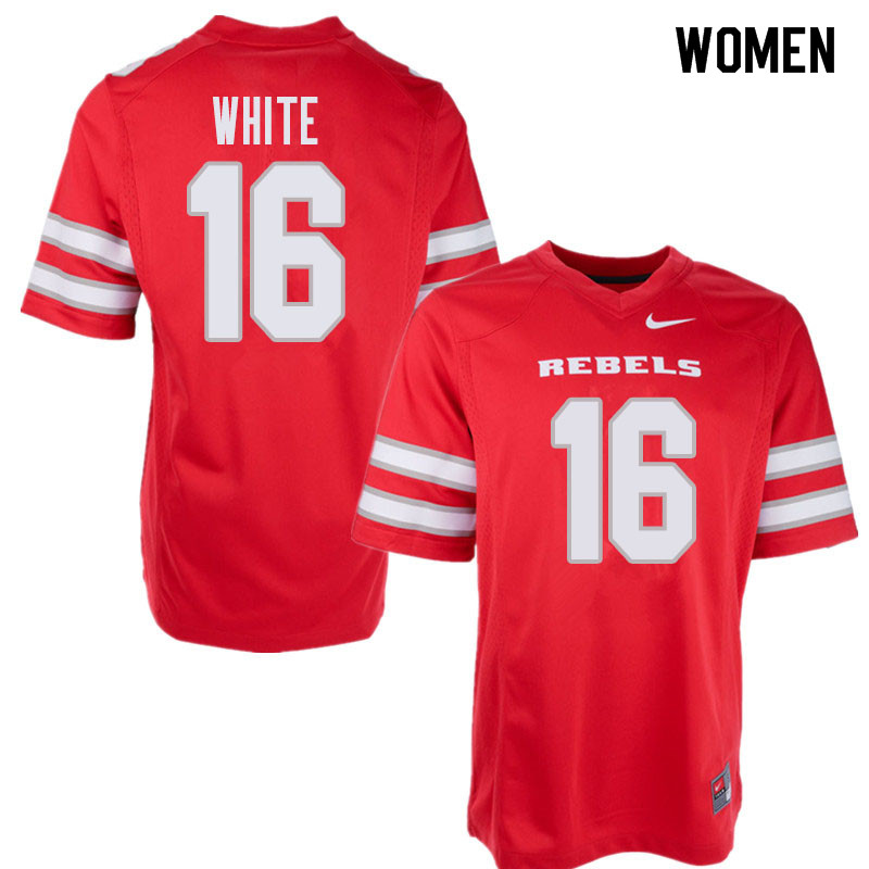 Women's UNLV Rebels #16 Javon White College Football Jerseys Sale-Red - Click Image to Close